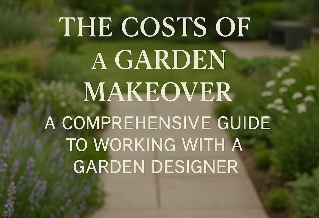 Cover page for the post about costs for a garden transformation.