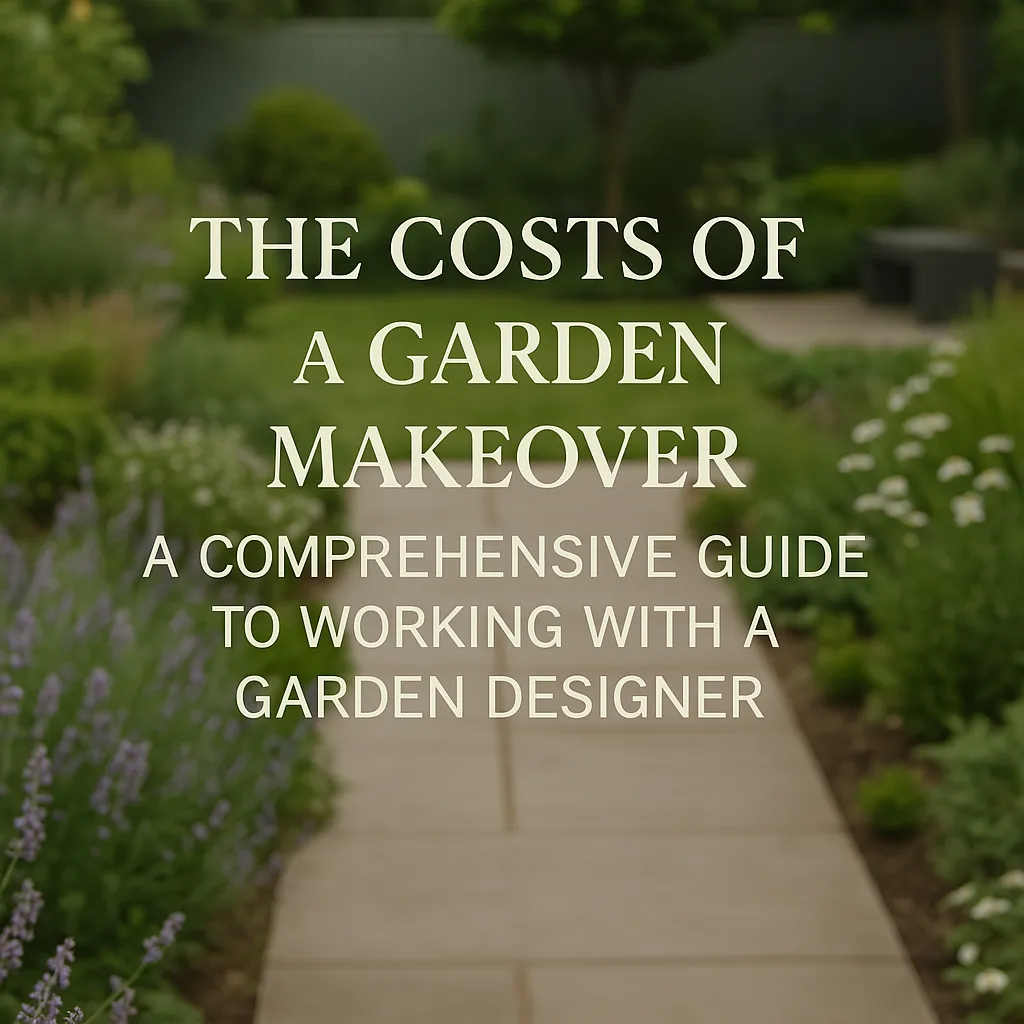 Blog post image costs Cover page for the post about costs for a garden transformation.